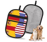 QJKFDHG American Spain Flag Electrostatic Pet Hair Removal Gloves, Reusable Magic Brush for Dog & Cat Hair | Fur Remover for Couch, Carpet, Car Seat & Clothing