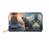 QJKFDHG ArcticMajesty Print Wallet for Travel, Leather Wallet with Zipper