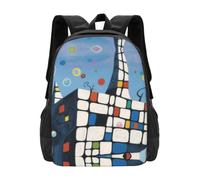 QJKFDHG BubbleSpire Backpack Unisex 15.6 Inch Laptop Black Oxford Daypack
