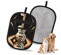 QJKFDHG Chessboard background, bass Electrostatic Pet Hair Removal Gloves, Reusable Magic Brush for Dog & Cat Hair | Fur Remover for Couch, Carpet, Car Seat & Clothing