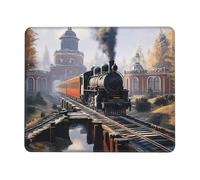 QJKFDHG Chestnut train Printed Mouse Pad with Non-Slip Base, Extended Desk Mat for Office & Gaming, 3mm Rubber Base, Machine Washable, Perfect for Computer, Laptop, PC & Console