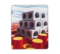 QJKFDHG Cubes and vibrant red pattern Custom Designed Mouse Pad with Wrist Rest - Unique Personalized Gaming and Office Desk Mat for Enhanced Comfort and Style