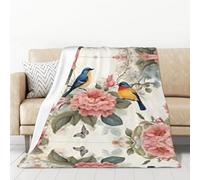 QJKFDHG Custom Designed Weighted Blanket - Unique Pattern, Soft Fleece Throw for Women & Men, Cozy Couch & Bed Blankets, Warm Winter Comfort 280g flannel Colorful Birds Bloom