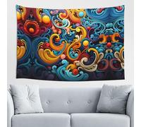 QJKFDHG Custom Tapestry for Room Decor - Unique Personalized Wall Hanging, Perfect for Bedroom, Dorm, and More - Trippy, Boho, Gothic, Anime, and More ColorSwirlMoves