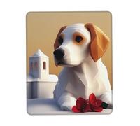 QJKFDHG Cute little hunting dog pattern Custom Designed Mouse Pad with Wrist Rest - Unique Personalized Gaming and Office Desk Mat for Enhanced Comfort and Style