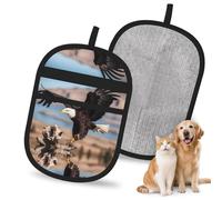 QJKFDHG Eagle Taking Flight Electrostatic Pet Hair Removal Gloves, Reusable Magic Brush for Dog & Cat Hair | Fur Remover for Couch, Carpet, Car Seat & Clothing
