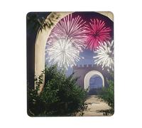 QJKFDHG Fireworks inside the arch pattern Custom Designed Mouse Pad with Wrist Rest - Unique Personalized Gaming and Office Desk Mat for Enhanced Comfort and Style