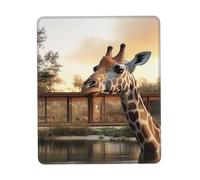 QJKFDHG Giraffes on the Lake pattern Custom Designed Mouse Pad with Wrist Rest - Unique Personalized Gaming and Office Desk Mat for Enhanced Comfort and Style