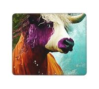 QJKFDHG Half human, half Angus bull Printed Mouse Pad with Non-Slip Base, Extended Desk Mat for Office & Gaming, 3mm Rubber Base, Machine Washable, Perfect for Computer, Laptop, PC & Console