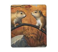 QJKFDHG Happy Couple Squirrel pattern Custom Designed Mouse Pad with Wrist Rest - Unique Personalized Gaming and Office Desk Mat for Enhanced Comfort and Style