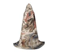 QJKFDHG Hooded Cape, Floating land Transformable Long Cloak | A single layer over any outfit to build wizard, vampire, princess, or medieval looks; bow tie no zipper