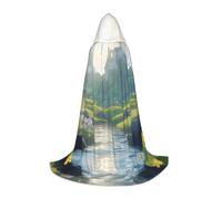 QJKFDHG Hooded Cape, Floating land Transformable Long Cloak | A single layer over any outfit to build wizard, vampire, princess, or medieval looks; bow tie no zipper