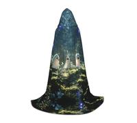 QJKFDHG Hooded Cape, Floating land Transformable Long Cloak | A single layer over any outfit to build wizard, vampire, princess, or medieval looks; bow tie no zipper