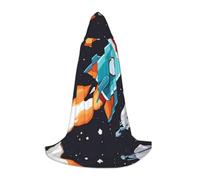 QJKFDHG Hooded Cape, Galloping White Stallion Transformable Long Cloak | A single layer over any outfit to build wizard, vampire, princess, or medieval looks; bow tie no zipper