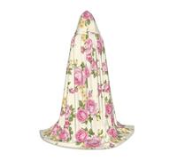 QJKFDHG Hooded Cape, Sakura Petal Dance Transformable Long Cloak | A Single Layer Over Any Outfit To Build Wizard, Vampire, Princess, Or Medieval Looks; Bow Tie No Zipper