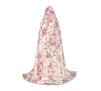 QJKFDHG Hooded Cape, Sakura Petal Dance Transformable Long Cloak | A Single Layer Over Any Outfit To Build Wizard, Vampire, Princess, Or Medieval Looks; Bow Tie No Zipper
