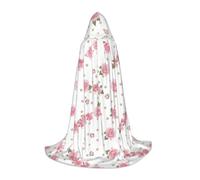 QJKFDHG Hooded Cape, Sakura Petal Dance Transformable Long Cloak | A Single Layer Over Any Outfit To Build Wizard, Vampire, Princess, Or Medieval Looks; Bow Tie No Zipper