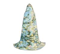 QJKFDHG Hooded Cape, Tangerine Poppies Transformable Long Cloak | A Single Layer Over Any Outfit To Build Wizard, Vampire, Princess, Or Medieval Looks; Bow Tie No Zipper