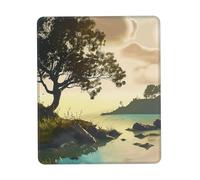 QJKFDHG mysterious island pattern Custom Designed Mouse Pad with Wrist Rest - Unique Personalized Gaming and Office Desk Mat for Enhanced Comfort and Style