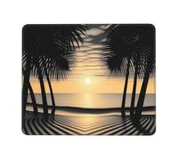 QJKFDHG Palm trees on the beach Printed Mouse Pad with Non-Slip Base, Extended Desk Mat for Office & Gaming, 3mm Rubber Base, Machine Washable, Perfect for Computer, Laptop, PC & Console