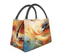 QJKFDHG Portable Lunch Bag, Thermal Insulated Cooler Tote Print Flash