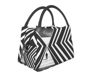 QJKFDHG Portable Lunch Bag, Tote Print Abstract Characters in the Framework
