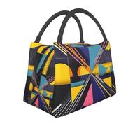 QJKFDHG Portable Lunch Bag, Tote Print Abstract Geometry Art