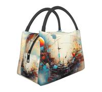 QJKFDHG Portable Lunch Bag, Tote Print Cosmic Geometry Dream