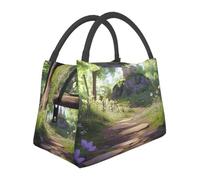 QJKFDHG Portable Lunch Bag, Tote Print Enchanted Forest Path