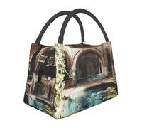 QJKFDHG Portable Lunch Bag, Tote Print The Pool Inside the Palace