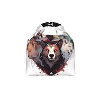 QJKFDHG Roll Top Insulated Lunch Bag, AdultGeometric Animal Heads Pattern