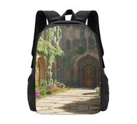 QJKFDHG Secret Garden Backpack Unisex 15.6 Inch Laptop Black Oxford Daypack | This Unisex 600d Oxford Daypack Is Water Resistant, Fits 15.6 Inch Laptops, Perfect For Work, Gym And Holiday Gifting.