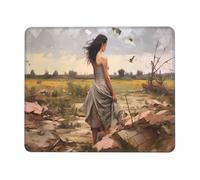 QJKFDHG Solitude In Wasteland Printed Mouse Pad with Non-Slip Base, Extended Desk Mat for Office & Gaming, 3mm Rubber Base, Machine Washable, Perfect for Computer, Laptop, PC & Console