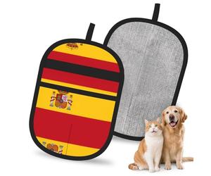 QJKFDHG Spanish flag Electrostatic Pet Hair Removal Gloves, Reusable Magic Brush for Dog & Cat Hair | Fur Remover for Couch, Carpet, Car Seat & Clothing