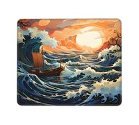 QJKFDHG Stormy Voyage Printed Mouse Pad with Non-Slip Base, Extended Desk Mat for Office & Gaming, 3mm Rubber Base, Machine Washable, Perfect for Computer, Laptop, PC & Console