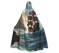 QJKFDHG Unique Customized Poncho - Weighted Hoodie Women and Men - Perfect for Halloween, Cosplay, and Parties Historic Ship Sail