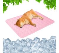 QJLDMaingo Cooling Mat for Dogs Extra Large Self Cooling Pad Pet Cold Pad for Large Dogs Gel Free Non Toxic Dog Bed Cool Pad for Puppy Kennel Heat Relief (pink, S:19.7x15.7in (~0.3LB))