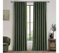 QJmydeco Extra Long Curtains 96 Inch Long Window Curtains and Drapes for Living Room 2 Panels Organic Bases Backout Curtains Linen Pinch Pleats for Truss Rods, Dark