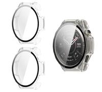 QJONSIU Case Compatible with Amazfit Balance Ultra with Built in Tempered Glass, 2 Pack All Around PC Anti-Scratch Protective-Clear