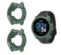 QJONSIU Case Compatible with COROS Pace 4, 2 Pack Shockproof Soft Silicone Partial Protective Cover Anti-Scratch-Green