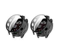 QJONSIU Case Compatible with Garmin Forerunner 170 with Built in Tempered Glass, 2 Pack All Around PC Anti-Scratch Protective-Black