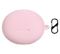 QJONSIU Case Compatible with Honor Choice Earbuds X7 Pro, Shockproof Soft Silicone Protective Case with Carabiner, Full Body Protection Anti-fingerprint-Pink