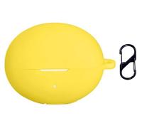 QJONSIU Case Compatible with Honor Choice Earbuds X7 Pro, Shockproof Soft Silicone Protective Case with Carabiner, Full Body Protection Anti-fingerprint-Yellow