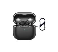 QJONSIU Case Compatible with Huawei FreeClip 2, Shockproof Soft Silicone Protective Case with Carabiner, Full Body Protection Anti-fingerprint-Black