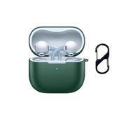 QJONSIU Case Compatible with Huawei FreeClip 2, Shockproof Soft Silicone Protective Case with Carabiner, Full Body Protection Anti-fingerprint-Green