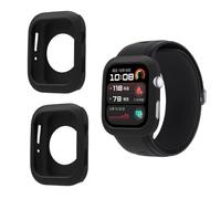 QJONSIU Case Compatible with Huawei Watch D2, 2 Pack Shockproof Soft Silicone Partial Protective Cover Anti-Scratch-Black