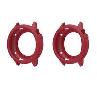 QJONSIU Case Compatible with Huawei Watch GT Runner 2, 2 Pack Shockproof Soft Silicone Partial Protective Cover Anti-Scratch-Wine red