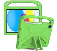 QJONSIU Case Compatible with iPad 10th Gen 2022, Kids Cover with Handle, Shockproof PC Anti-scratch Protective Stand Feature-Green