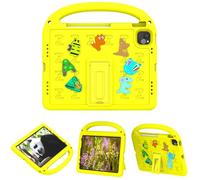 QJONSIU Case Compatible with iPad Air 5 2022, PC Anti-scratch Protective, Shockproof Kids Cover with Handle and Kickstand-Yellow