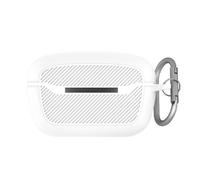 QJONSIU Case Compatible with JBL Endurance Race 2, Shockproof Soft Silicone Protective with Carabiner, Full-Body Protection-Ivory white